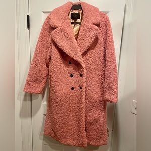 Double-breasted teddy sherpa topcoat Size L